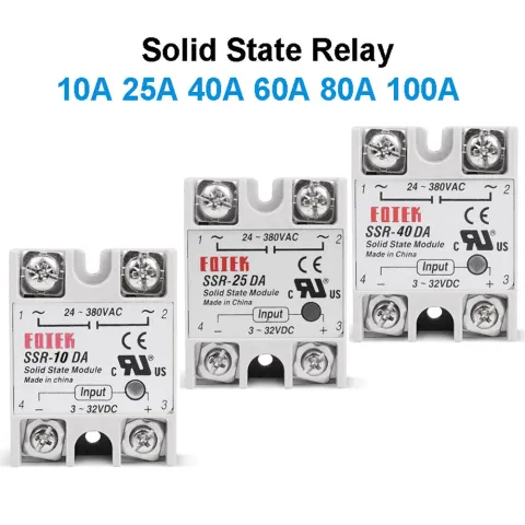 Твърдотелно реле SSR-10DA/25DA/40DA 3-32V DC към 24-380V AC