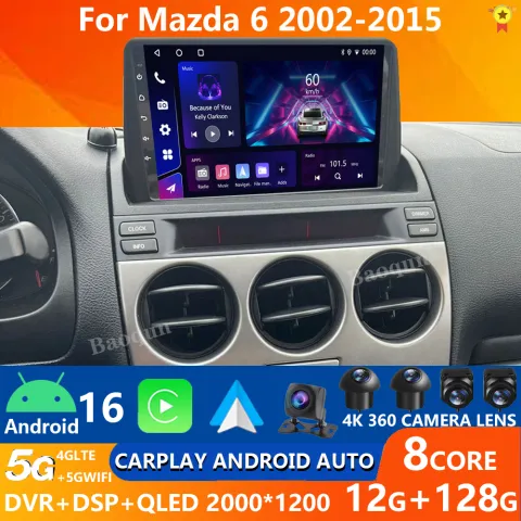 10.1 инча Android 16 навигация за Mazda 6 2002-2008 4G LTE