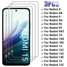 3 броя стъклен протектор за Xiaomi Redmi 15/15C/14C/13C/8/9/10